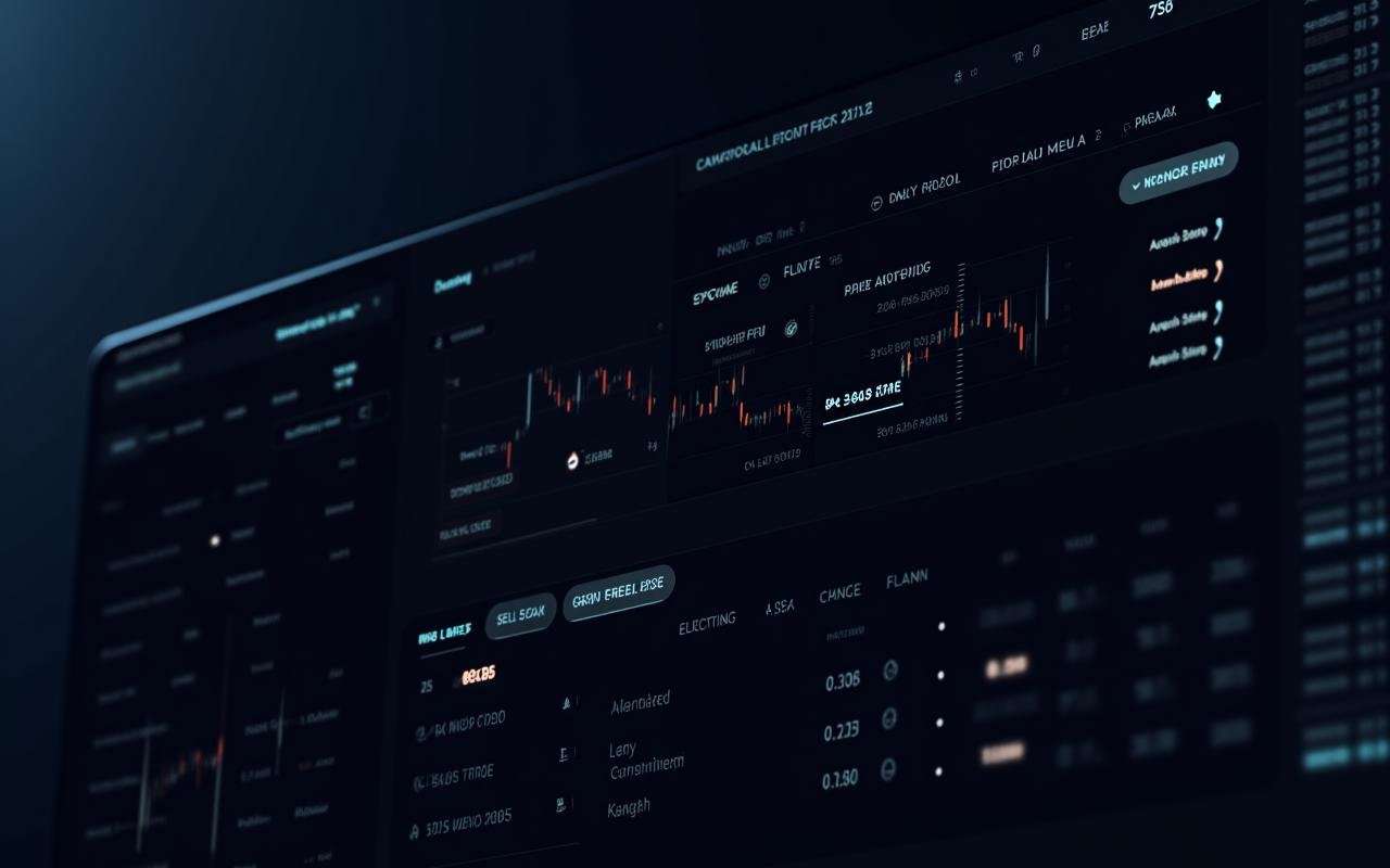 High-resolution screenshot of Sonic Labs's crypto market dashboard with annotations for live price ticker, volume profile chart, aggregated order book, and trend identification indicators.